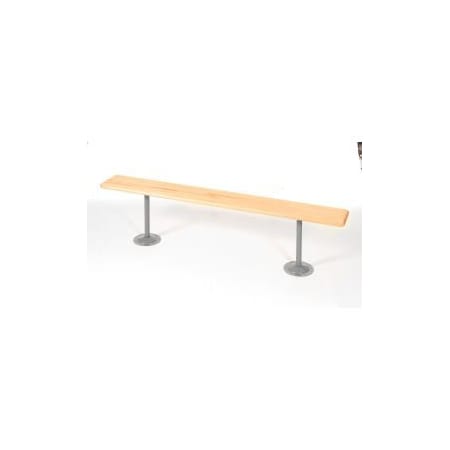 Global Equipment Locker Bench Hardwood Top w/Steel Tube Pedestals, Bolt Down, 72 x 9-1/2 x 17 5810